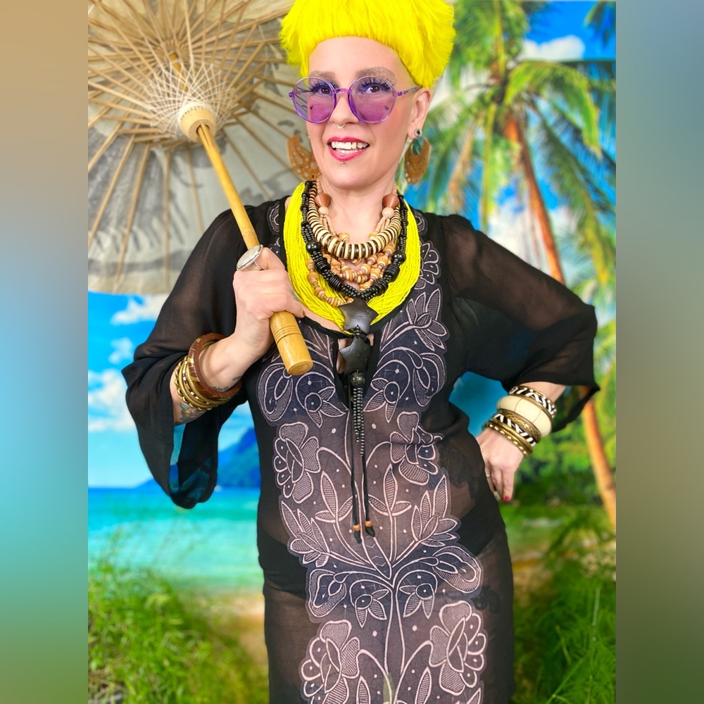 See-Through Floral Beach Dress